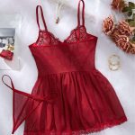 A New Slimming and Sexy Mesh Lace Embroidery Patchwork Mesh Halter See-through Dress From Europe and America - 图片 3