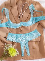 A Popular and Best-selling Sexy Lace Open-crotch Sweet and Cute Girl's Hollowed-out Bra and Lingerie Set From Europe and America - 图片 3