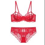 European and American Lace Bra and Underwear Anti-sagging Underwear Set, Feminine Ultra-thin Large-bra and Petite Underwear Set - 图片 3