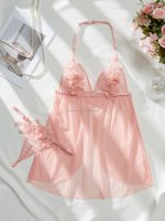 Charming Pastel Pink Babydoll Offering Soft Feminine Touch Babydoll Lingerie Dress Mini Wear Women Nighties Babydoll Lingerie - 图片 3