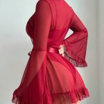 Cheap Price Women's Erotic Hollow Underwear Transparent Lace Embroidery Nightie Lingerie Sexy Knee-Length Pajamas Lovely - 图片 3