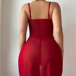 Manufacturers Women's Erotic Hollow Underwear Transparent Lace Embroidery Nightdress Lingerie Sexy Knee-Length Pajamas Lovely - 图片 3