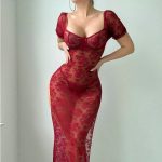 No Minimum Women's Erotic Hollow Underwear Transparent Lace Embroidery Nightdress Lingerie Sexy Knee-Length Pajamas Lovely - 图片 3