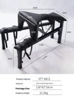 BDSM Restrained Binding Stool Sex Chair With Handcuffs Ankle Cuffs Slave Tuning Posture Fixed Forced Orgasm Bench Sex Furniture - 图片 3