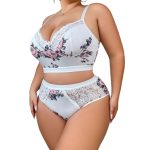 A New Sexy Lingerie Set From Europe and America Featuring Printed Lace and a Sexy Low-cut Pure Halter Top and Plus-size Lingerie - 图片 3