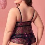 European and American Plus-size Romantic Lingerie Lace See-through Set, Sexy Transparent Lace Backless Nightdress - 图片 3