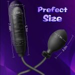 OEM 2 in 1 Resizable Enema Anal Sex Toy Silicone Inflatable Realistic Dildo Anal Pulg Expand Butt Plug with Balloon Pump - 图片 3