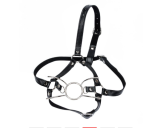 Good Price Bdsm Slave Nose Hook Oral Fixation Fetish Open Mouth Bite Gag With Nose Clip Sex Toys of Leather Head Bondage Harness - 图片 3