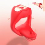 App Control Cock Ring Vibrator Dual Motor Vacion APP Locking Ring Tongue Lick the Clitoral Stimulator for Men Toys - 图片 3