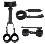 BDSM Neck to Wrist Bondage Restraints Set - Behind Back Handcuffs Collar With Blindfold Adjustable Bondage Accessories - 图片 3