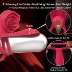 Men Adult Sex Toy Cock Penis Ring Vibrator Silicone Rubber Male Products Strong Delay Ejaculation Rose Penis Ring - 图片 3
