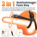 Double Penis Vibrator Ring Cock 10 Vibrating Patterns Clit Erotic Sex Men's Sex Toys - 图片 3