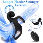 Remote Control Snail Cock Ring With Clit Stimulator Silicone Vibrating Penis Ring Vibrator Male Sex Toy for Men Couples - 图片 3