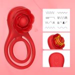 Rose Penis Ring Male Masturbation APP Vibrator Man Stimulation Passion Lock Fine Ring Vibration for Couple - 图片 3