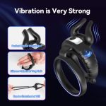 Electric Toys Sex Adult Vibration Silicone Double Penis Ring Wireless Remote Control Cone Lock Ring Men Sex Toys - 图片 3