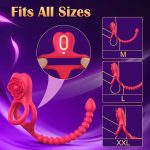 Wireless Control Delay Ejaculation Cock Penis Ring Rose Masturbator Male Prostate Massage Butt Anal Plug Beads Sex Toys for Men - 图片 3