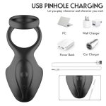 Remote Control Electric Penis Ring Black Delayed Locking Ring Sex Toy Couples Adult Sex Sax Toys for Man - 图片 3