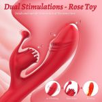 Hot Selling Heating Dildo Vibrator Clitoral Hand Hold Rose Vibrator Clitoris G Spot Vibrator Sex Toys for Women - 图片 3