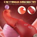 10 Licking Tongue G Spot Vibrator Dildo Rose Sex Toys 10 Vibration Mode Sex Toy Box for Women Anal Nipple Toys - 图片 3