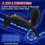 Wholesale Delayed Ejaculation Heating Penile Set Men Lock Sperm Silicone Vibrating Penis Ring LOVE Adult Male Sex Toys - 图片 3
