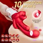 New Big Mouth 3 in 1 Tongue Swinger Animes Sex Toy Heated Dildo Vibrator Female G Spot Massager Adult Erotica Vibrator for Women - 图片 3