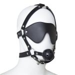 Blindfold Harness and Ball Gag | Adjusts to Fit Most Head Sizes | Soft and Lightweight BDSM Accessory for Men, Women, and Couple - 图片 3