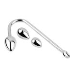 Stainless Steel Anal Hook, Buttplug Hook With 3 Interchangeable Heart Balls Anal Sex Toys for Couple Gay Lesbian - 图片 3
