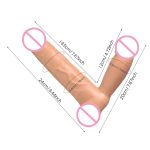 Medical Silicone Double Dildo Vibrator Sex Toy for Japanese Lesbian Female Product Women - 图片 3