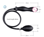 Women's Anal Dilator,Black Manual Inflatable Medical Vagina Dilator,Vaginal Stimulation Telescopic Inflatable Penis Anal Sex Toy - 图片 3