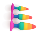 Back Court G Point Stimulating Men and Women Gay With Masturbation Flornies Anal Rainbow Six-color Silicone Anal Set Adult Sex P - 图片 3