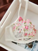 Women 2 Pieces Lace Adjustable Strappy Erotic Lingerie Underwear Set See Through Underwire Bra Panty Set - 图片 3