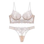 Lady Sexy Elegant Underwear V Shape Wire Bra and Thongs Nightwear Teddy Underwear Set - 图片 3