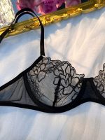 Black Transparent Women Underwire Push up Bra Thong Cute 3 Piece Lace Lingerie Set - 图片 3