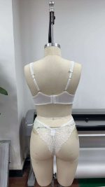 Women's Sexy Lingerie White Exotic Lingerie Set for Women Strappy Bralette G-String Panty with Crocheted Lace Decoration - 图片 3
