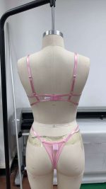 Women's Sexy Underwire Push-Up Lingerie Set Single-Layer Lace with Embroidery Jersey Fabric Thin Style Underwear - 图片 3