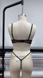 Pure Desire Fun French Sexy Women Lingerie Sweet Lace Anti-sagging Bra with Push-Up XL Size Satin & Spandex Nightwear Empty Cups - 图片 3