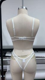 Pure White Lace Lingerie for Women Sexy Comfortable Breathable Push-Up Bras Leopard Embroidery Summer Fresh Bra Brief Sets - 图片 3