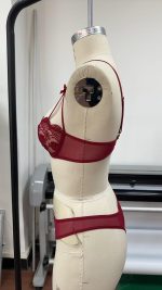 French Lace Embroidery Sexy Lingerie Set Low-Rise Underwire Bra with Logo on Waist to Prevent Sagging Solid Pattern Thongs - 图片 3