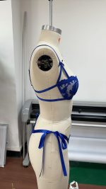 French Lace Embroidery Sexy Lingerie Set Low-Rise Underwire Bra with Logo Waist Solid Pattern Thongs Prevent Sagging - 图片 3