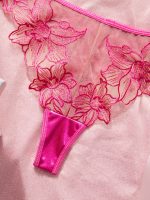 European and American Floral Embroidery Sexy Lingerie Set Strapless Bra with Lace and Jersey Fabric Pure Desire ODM Supply - 图片 3