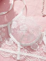 Women's Sexy Lace Eyelash Lingerie Set Beautiful Thin Solid Pattern Body-Shaping Vest-Bra Panty Logo on Waist - 图片 3