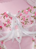 Women's Summer Transparent Strap Snap Crotch Babydoll Romper One Piece Sexy Jersey Bodysuit with Lace Decoration for Parties - 图片 3