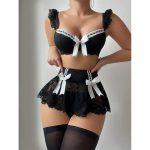 Women's Sexy Bunny Girl Maid Uniform Lingerie Passionate Three-Piece Set with Waist Logo Hot Sale New In-Stock - 图片 3