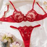 High Quality Women's Sexy Lingerie Set Embroidered Floral Erotic Underwear with Lace Bra for Summer - 图片 3