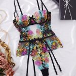 Wholesale Women Eyelash Black Lingerie Lace Sexy Bikini Three Piece Set Bra and Thongs Sets Sex Erotic Lingeries Set - 图片 3