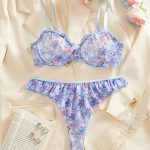 Women's Sexy Three-Piece Black Lace Bikini Set Hot Fashion Hot Sale Eyelash Bra Thongs Summer Erotic Lingerie - 图片 3