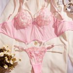 No Minimum Erotic Lingerie Set Sexy See-Through Pink Mesh Heart Embroidery Gathered Bra Set for Women Sexy Underwear Set - 图片 3