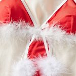 New Romantic Women Solid Bra & Brief Set Lace Halter Cross Christmas Theme Women's Underwear Sexy Thin Bra and Lingerie Sets - 图片 3