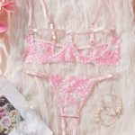 Wholesale New Romantic Women Solid Bra & Brief Set Lace Halter Cross Women's Underwear Sexy Thin Bra and Lingerie Sets - 图片 3