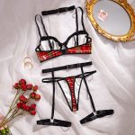 Women's Sexy Lace Erotic Lingerie Set Underwear Bra Panties for Summer - 图片 3